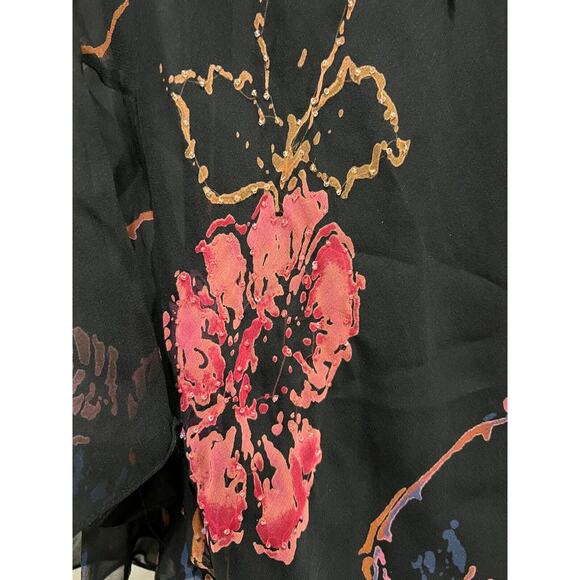 VTG 100% Silk Beaded Tunic Top slip bell sleeves,Whimsical,Y2K grunge size 1X - Picture 5 of 10